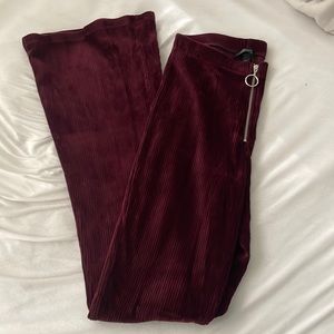 Topshop Velvet Bellbottom Pants - Size 4